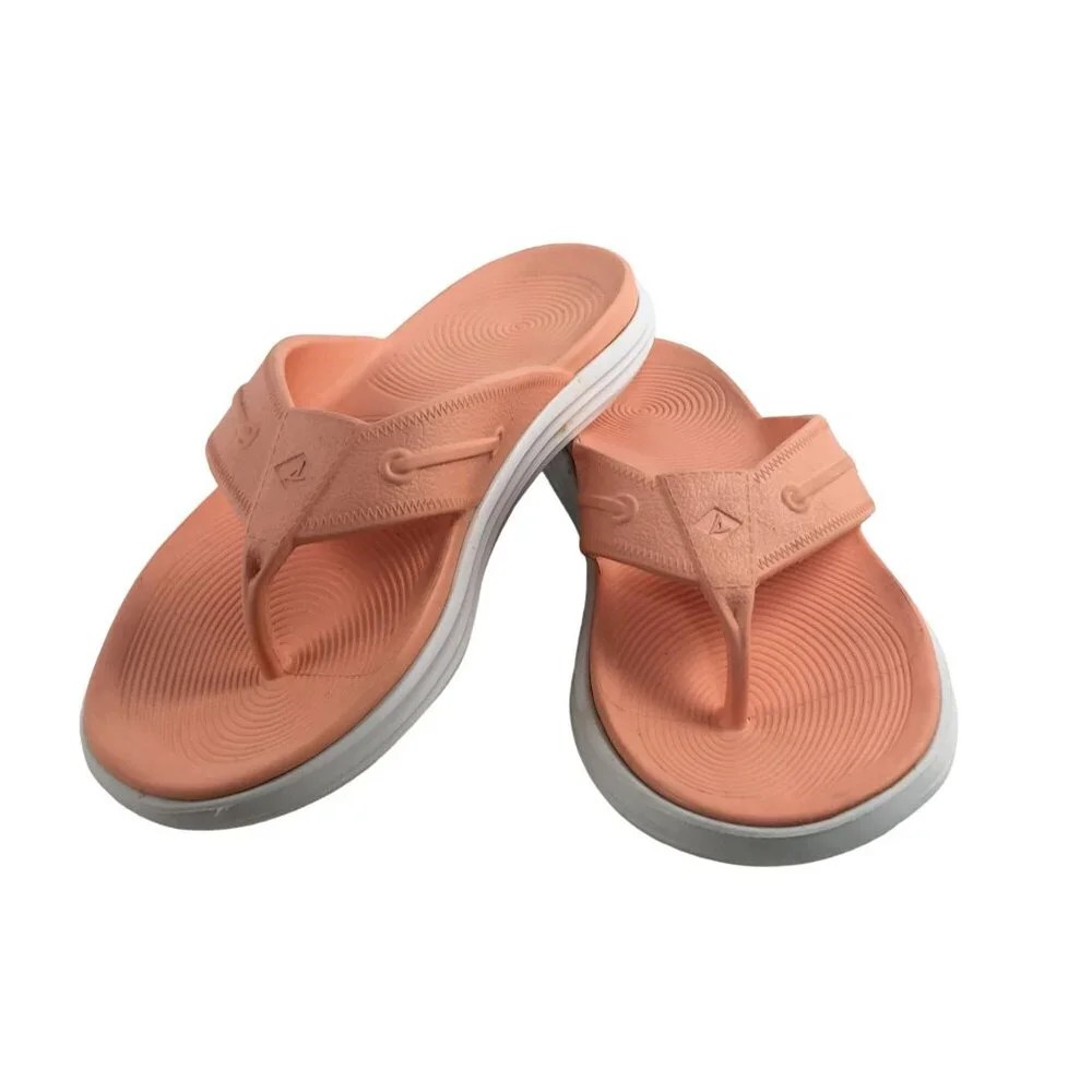 SPERRY TOP-SIDER PEACH WINDWARD FLOAT THONG SANDAL FLIP FLOPS WOMENS 9 - Picture 1 of 8
